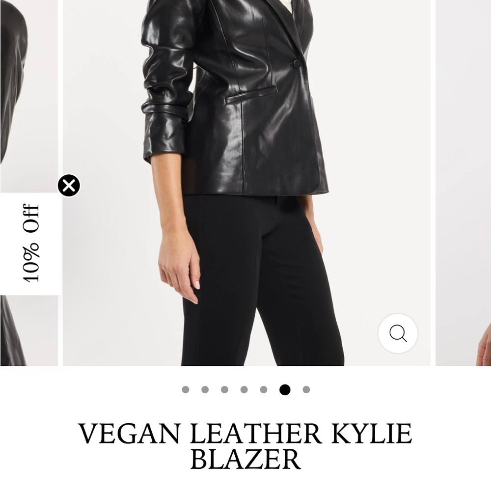 Cinq à Sept chocolate brown Vegan Leather Blazer - Picture 2 of 12